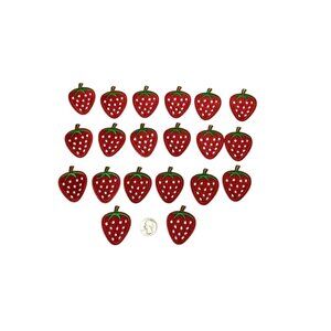 20 pc Sweet Heart Strawberry Embroidered Fabric Patches Iron/Sew On Red New